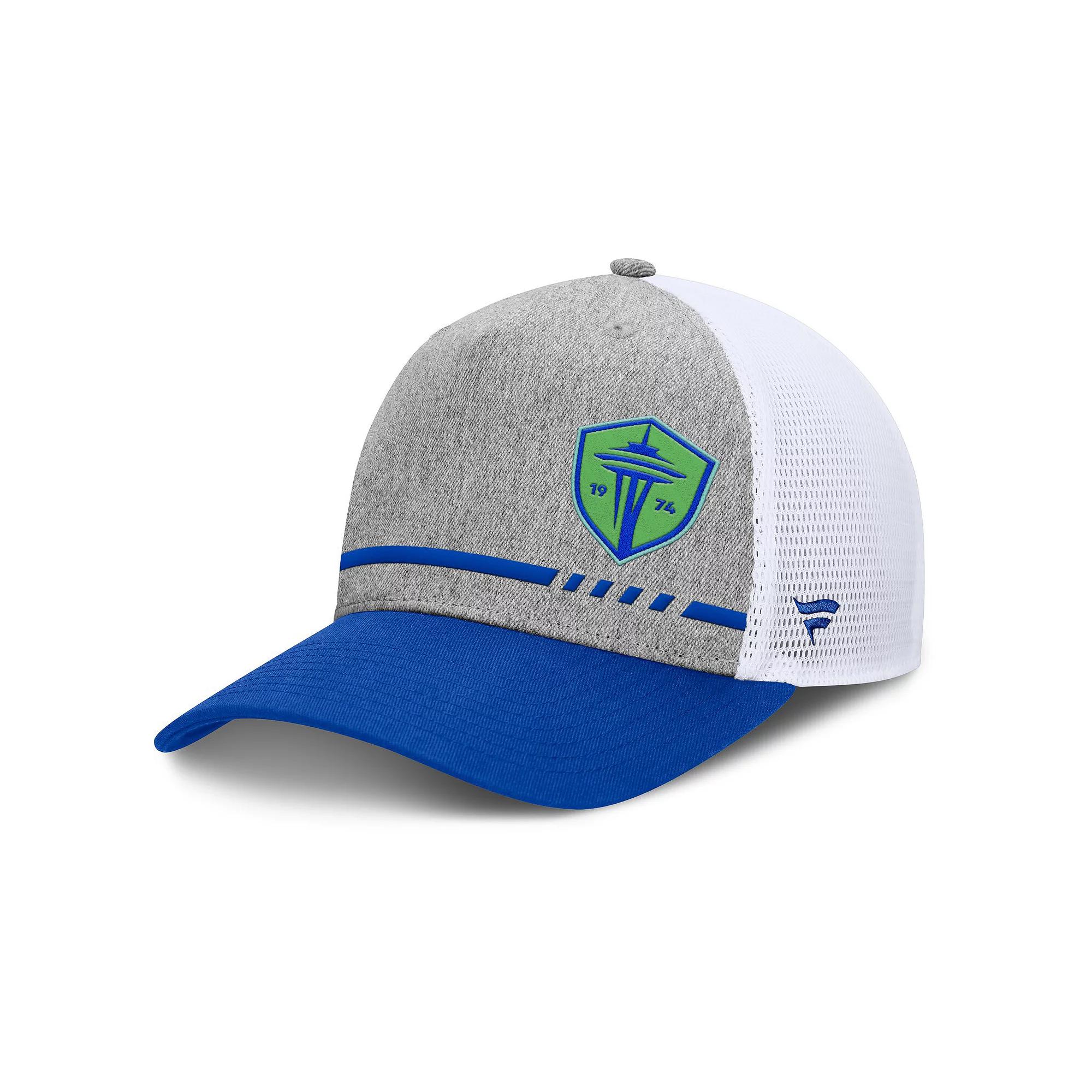 Men's Fanatics Heather Gray Seattle Sounders FC Low Block Trucker Adjustable Hat, Grey Product Image