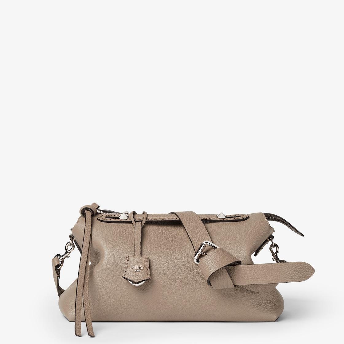 By The Way Selleria LargeDove gray Selleria bag with 200 hand-sewn topstitches Product Image