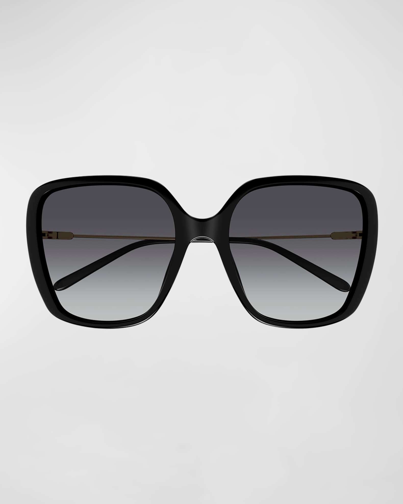 Square Acetate and Metal Sunglasses Product Image