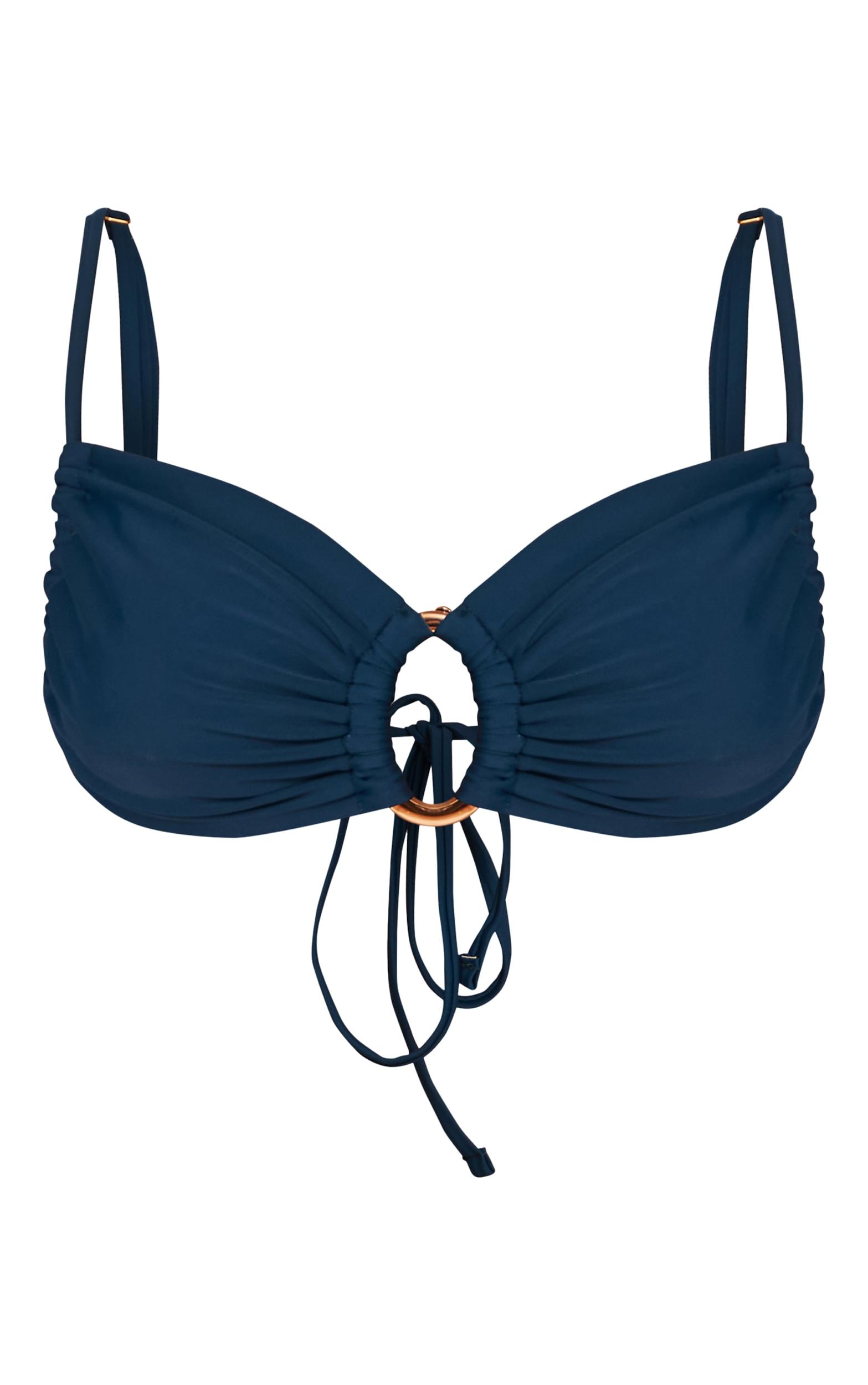 Teal O Ring Trim Tie Side Bikini Bottoms Product Image