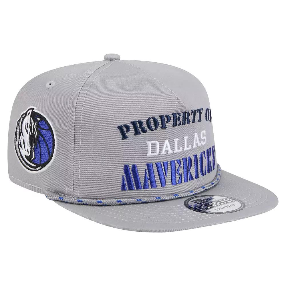 Men's New Era Gray Dallas Mavericks Throwback Property Of Golfer Snapback Hat, Grey Product Image