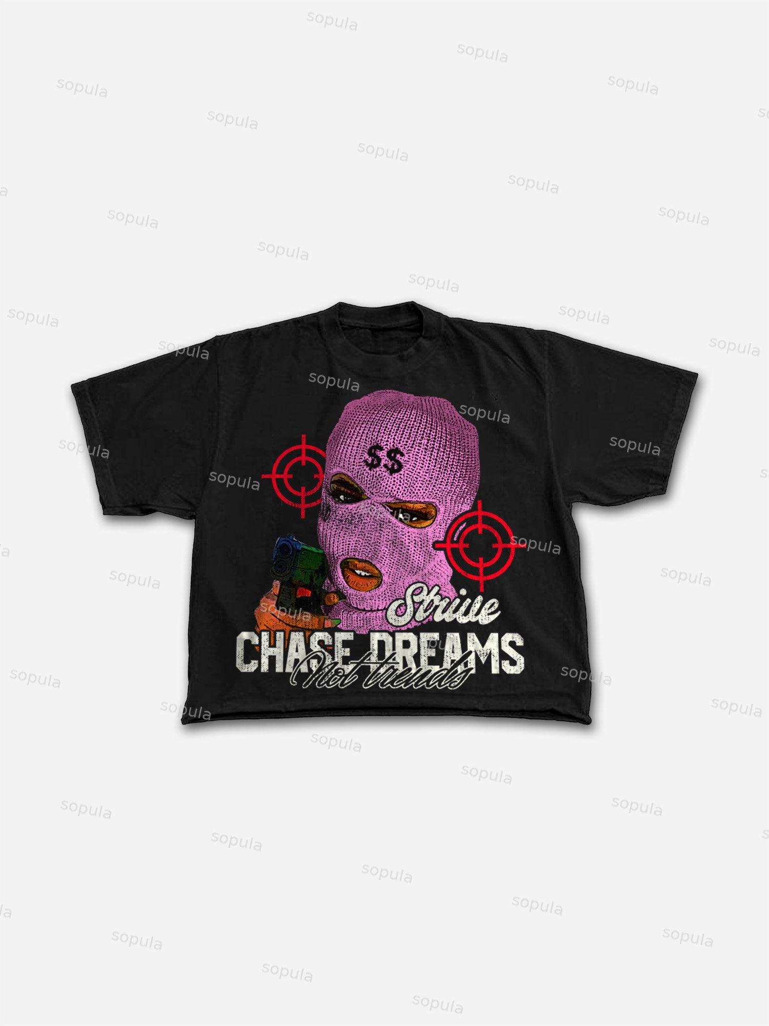 Street Gangs Chasing Dreams Old Vintage Graphic Cropped T-shirt Product Image