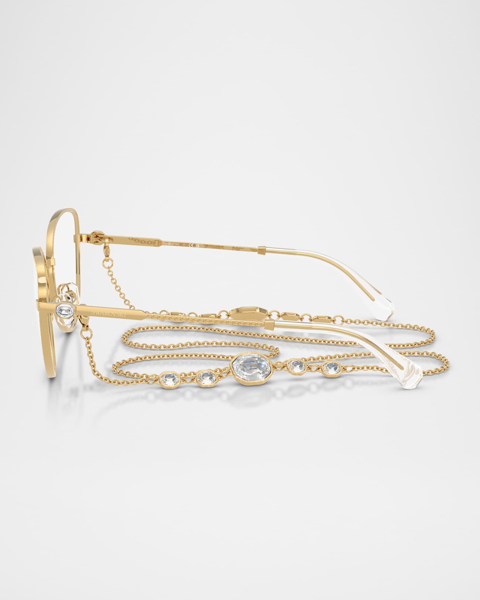 SK1022 Crystal Metal Cat-Eye Optical Frames Product Image