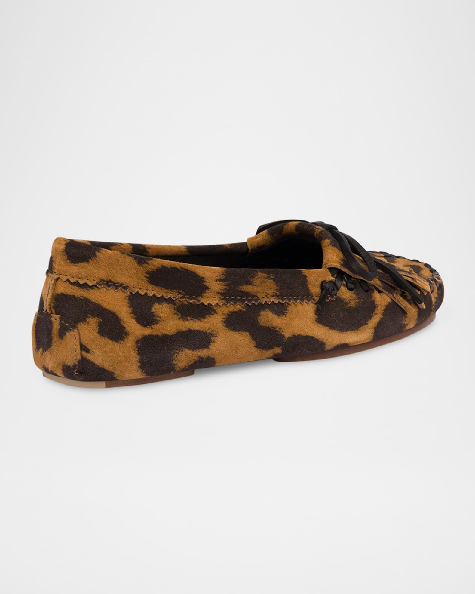 Indiana Leopard Fringe Mocassin Loafers Product Image