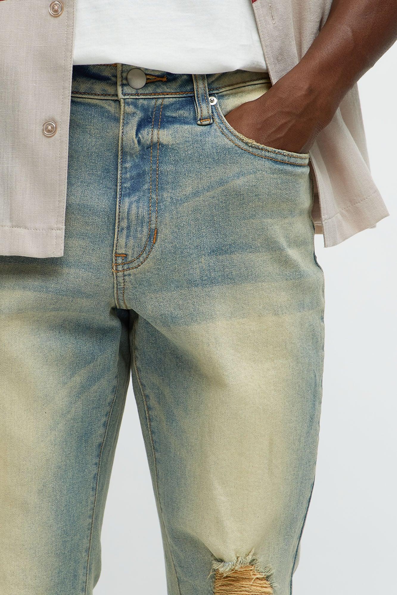 I Be Discreet Slim Flare Jeans - Vintage Blue Wash Product Image