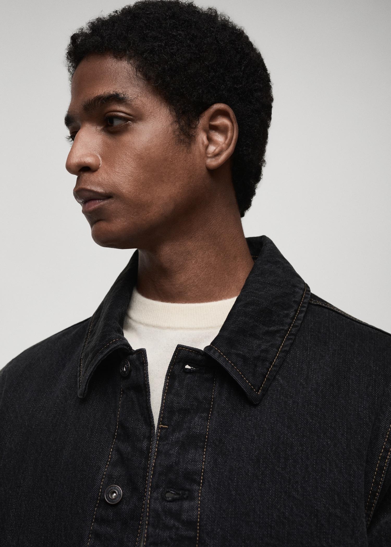 Dark-wash denim jacket - Men | MANGO USA Product Image