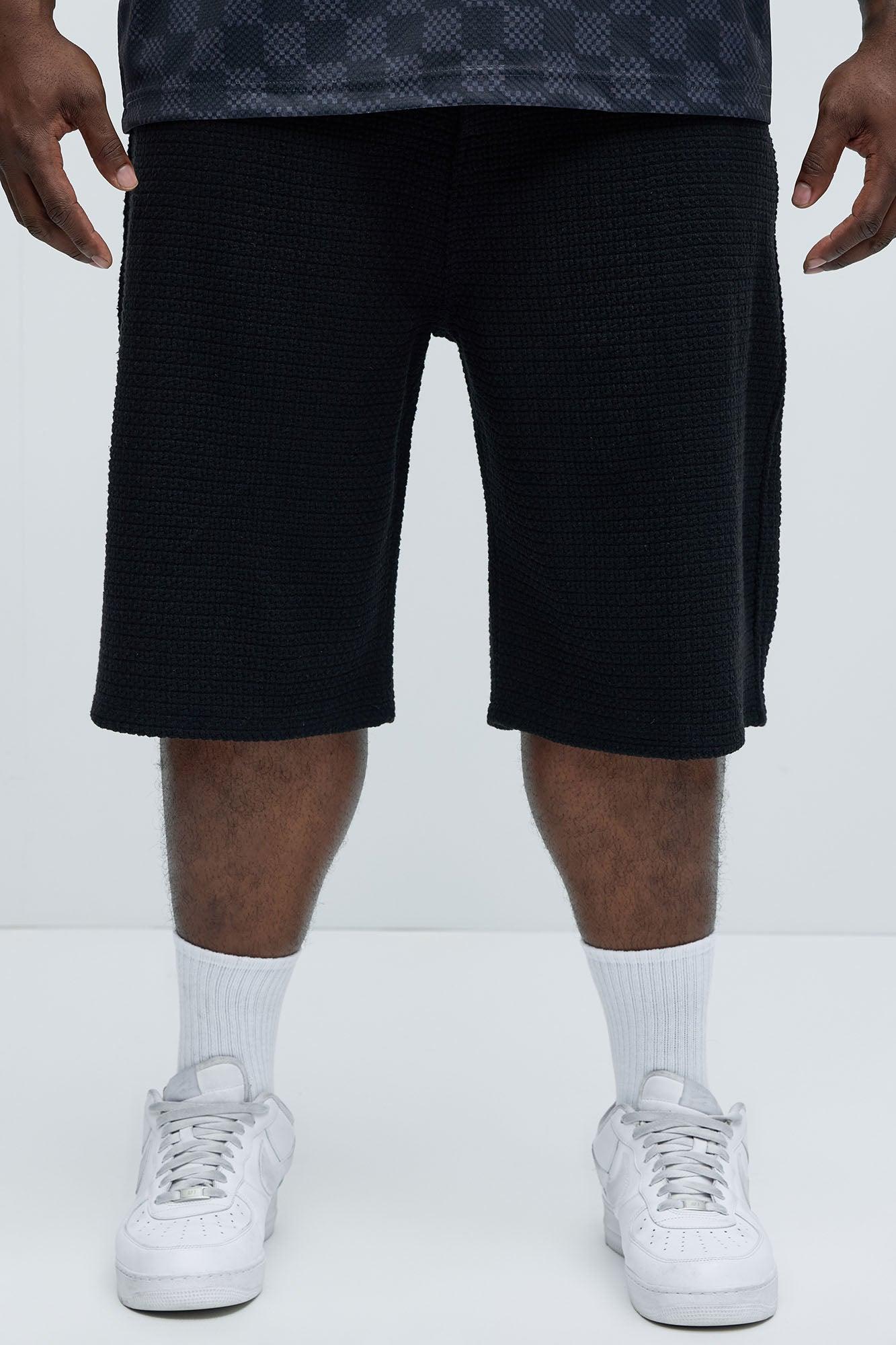 Linden Textured Baggy Shorts - Black Product Image