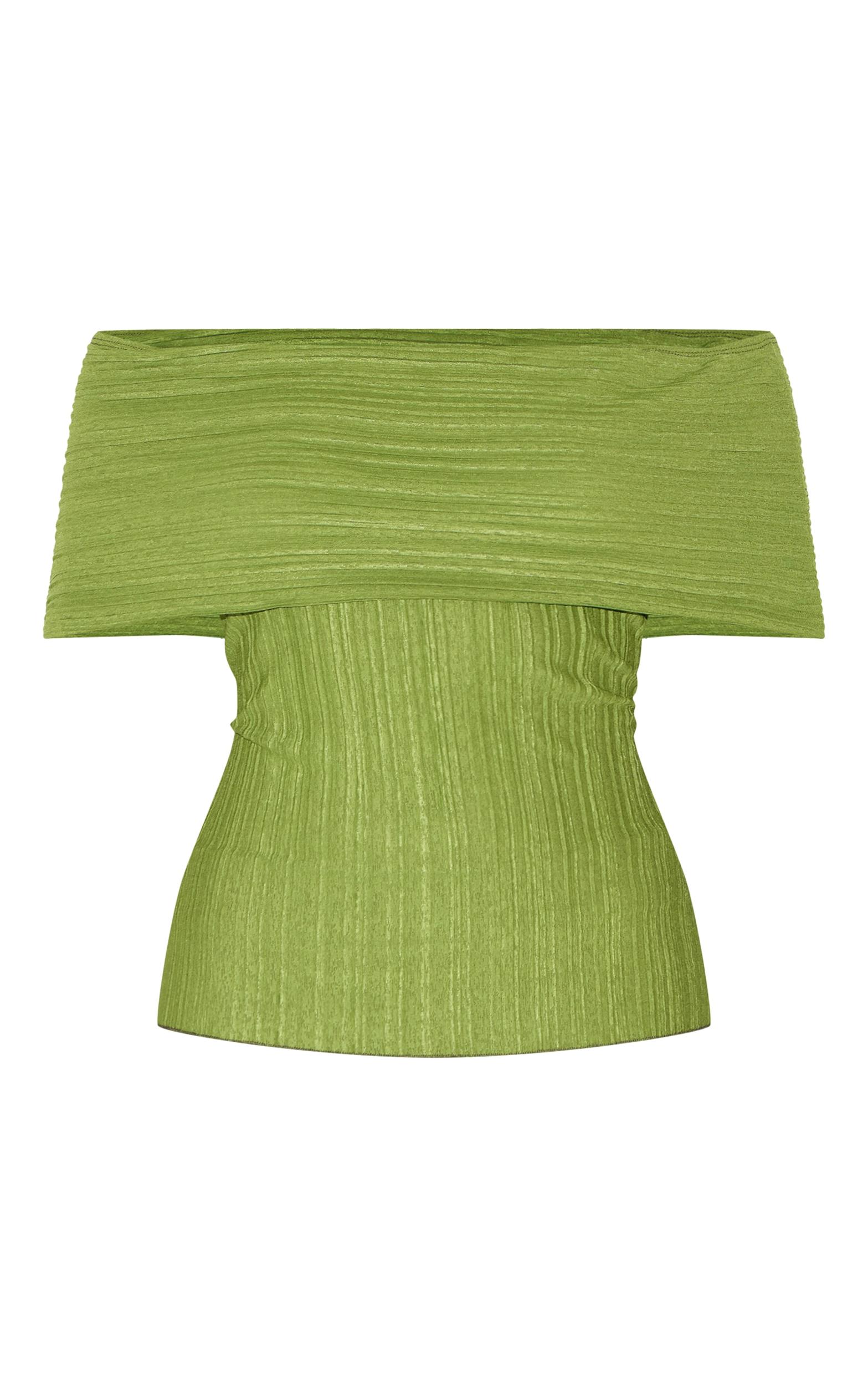  Green Rib Style Fold Over Top Product Image