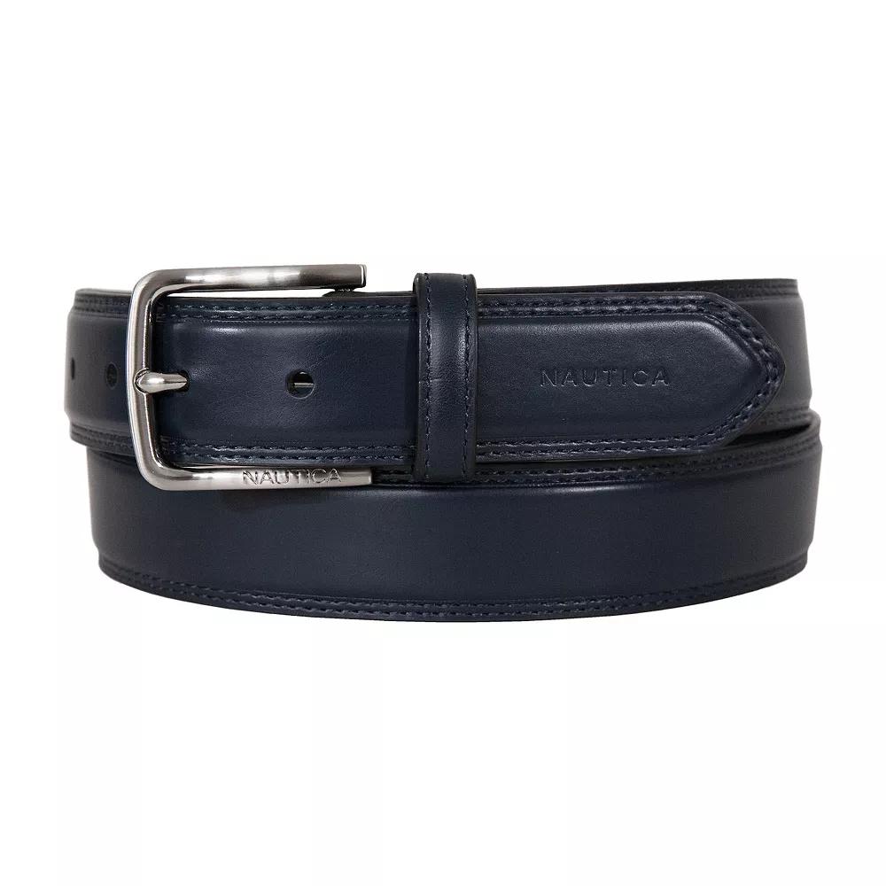 Men's Nautica Inlay Logo Signature Leather Belt,  Product Image