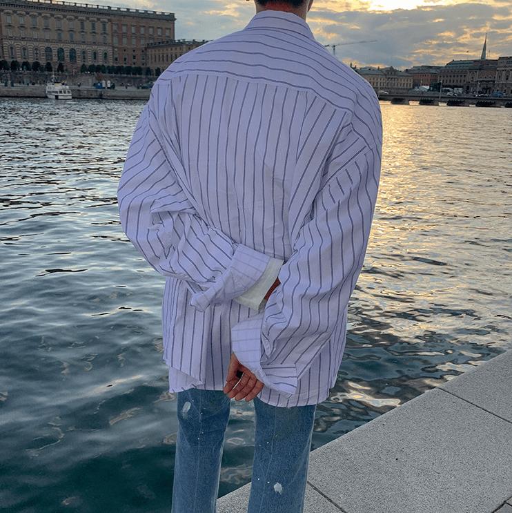 RT No. 2742 LOOSE STRIPE SHIRT Product Image