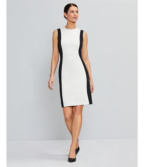 Investments Scuba Crepe Color Block Sleeveless Sheath Dress Product Image