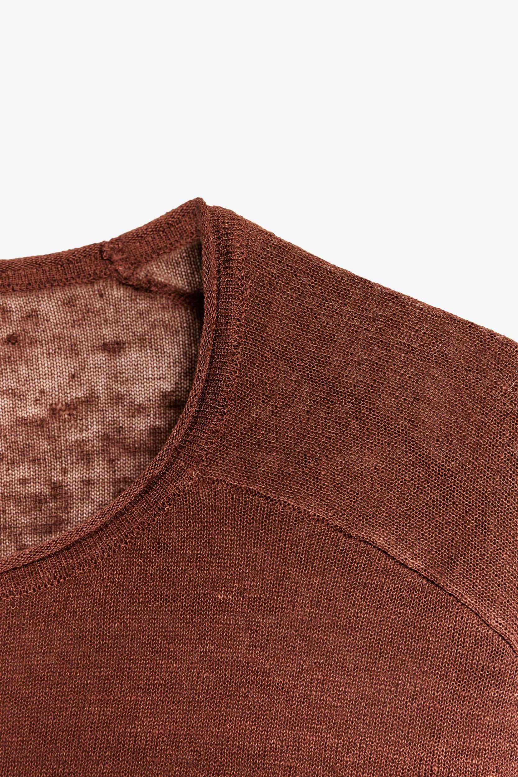 LINEN BLEND KNIT SWEATER Product Image