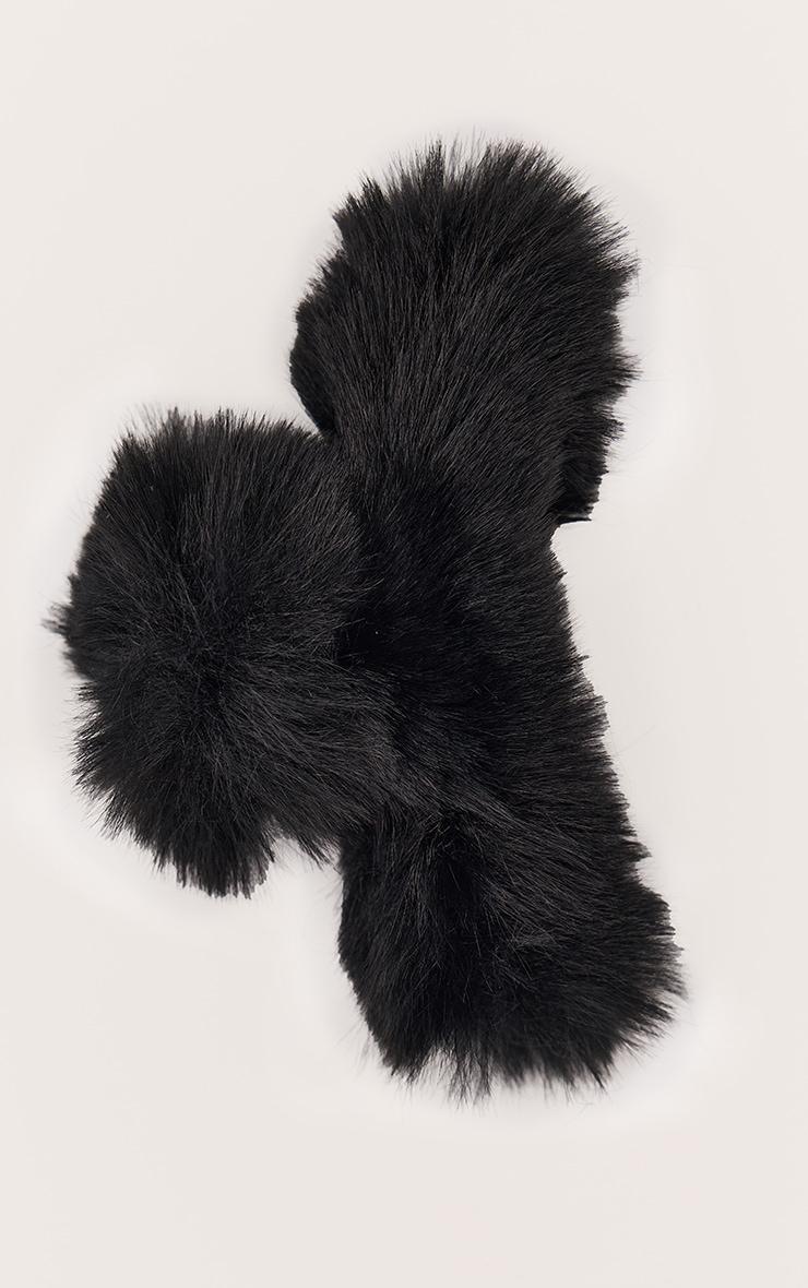  Black Faux Fur Hair Claw Product Image