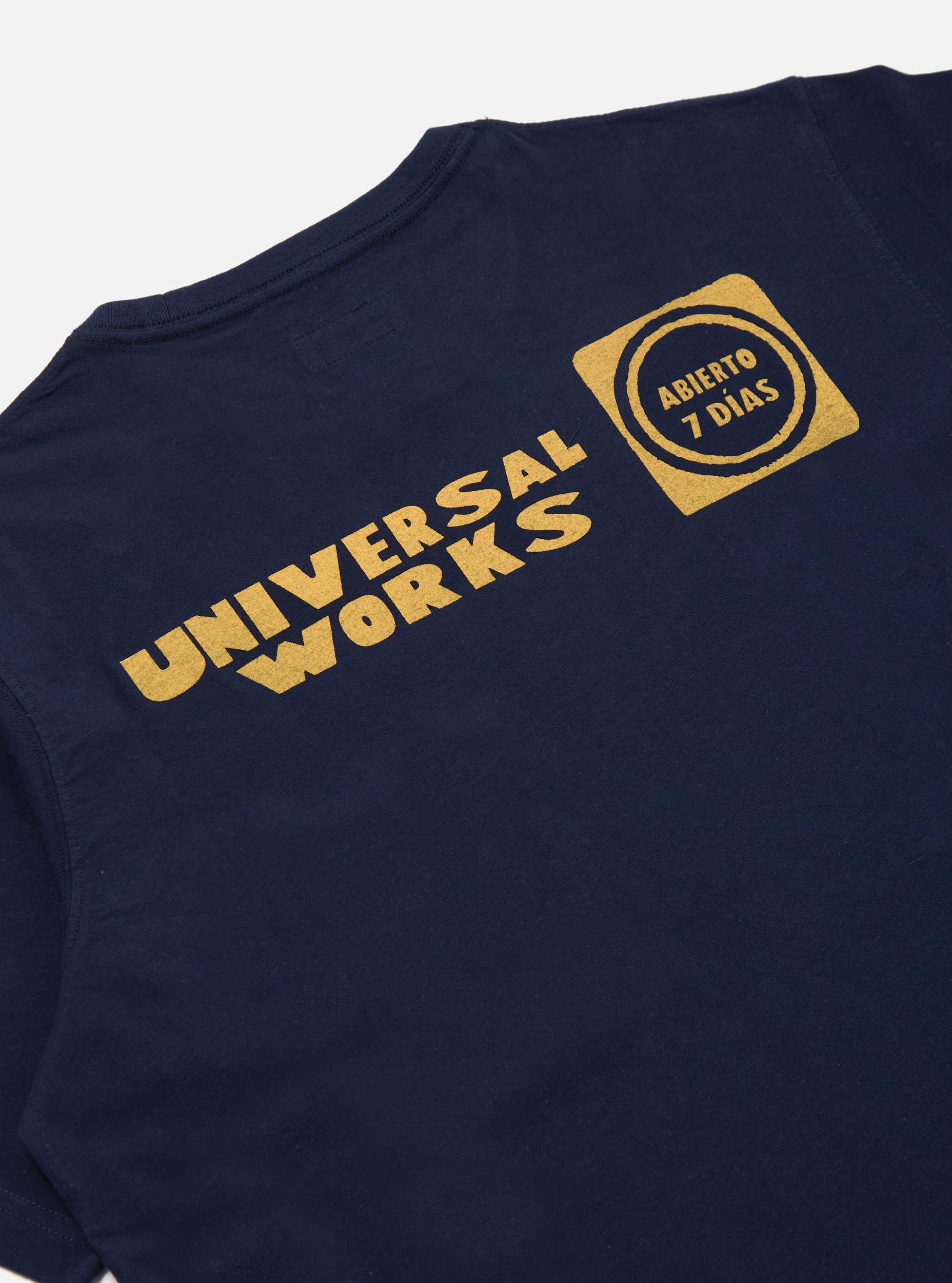 Universal Works Print Pocket Tee in Navy/Yellow Single Jersey Product Image