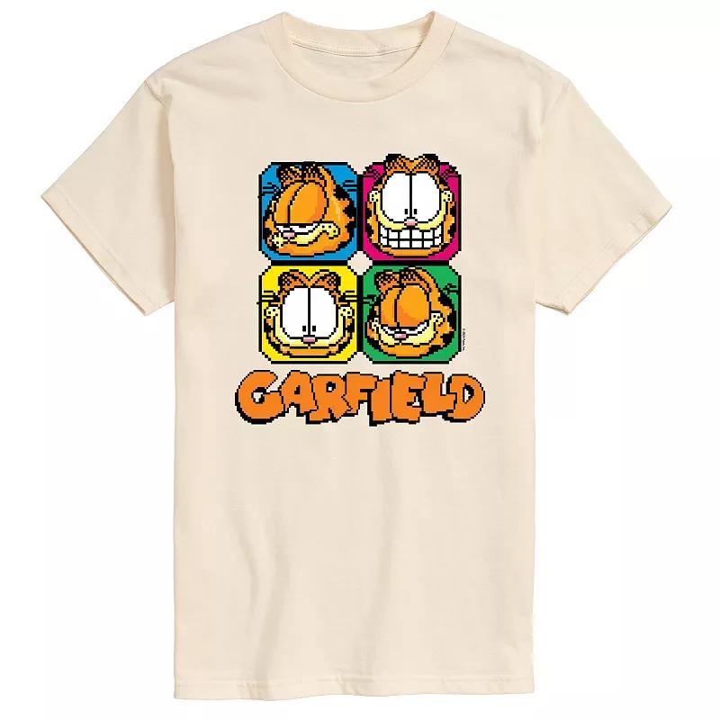 Men's Garfield Pixel Faces Graphic Tee,  Product Image