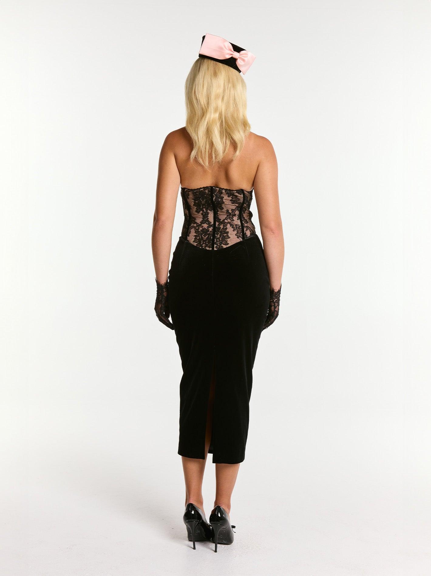 Matilda Velvet Dress (Black) Product Image