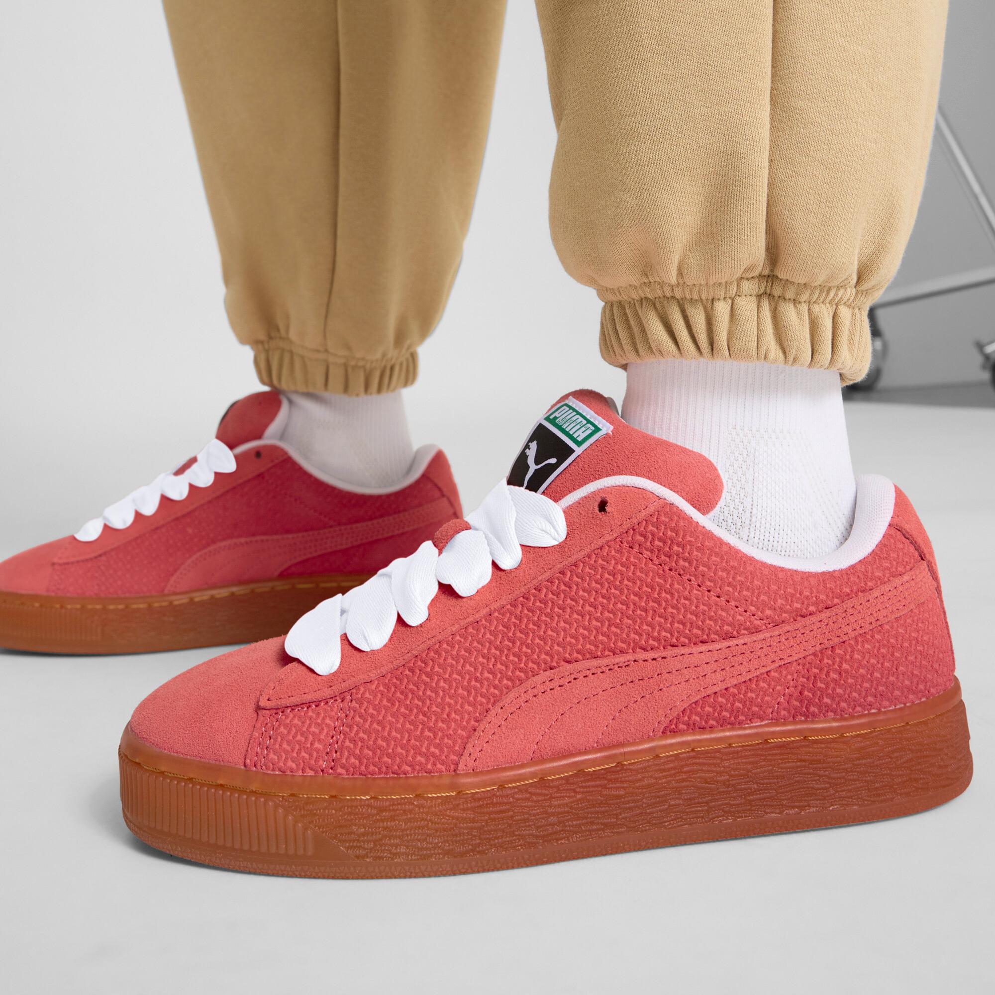 PUMA Suede XL Braided Sneakers Women in Glowing Red/White Product Image