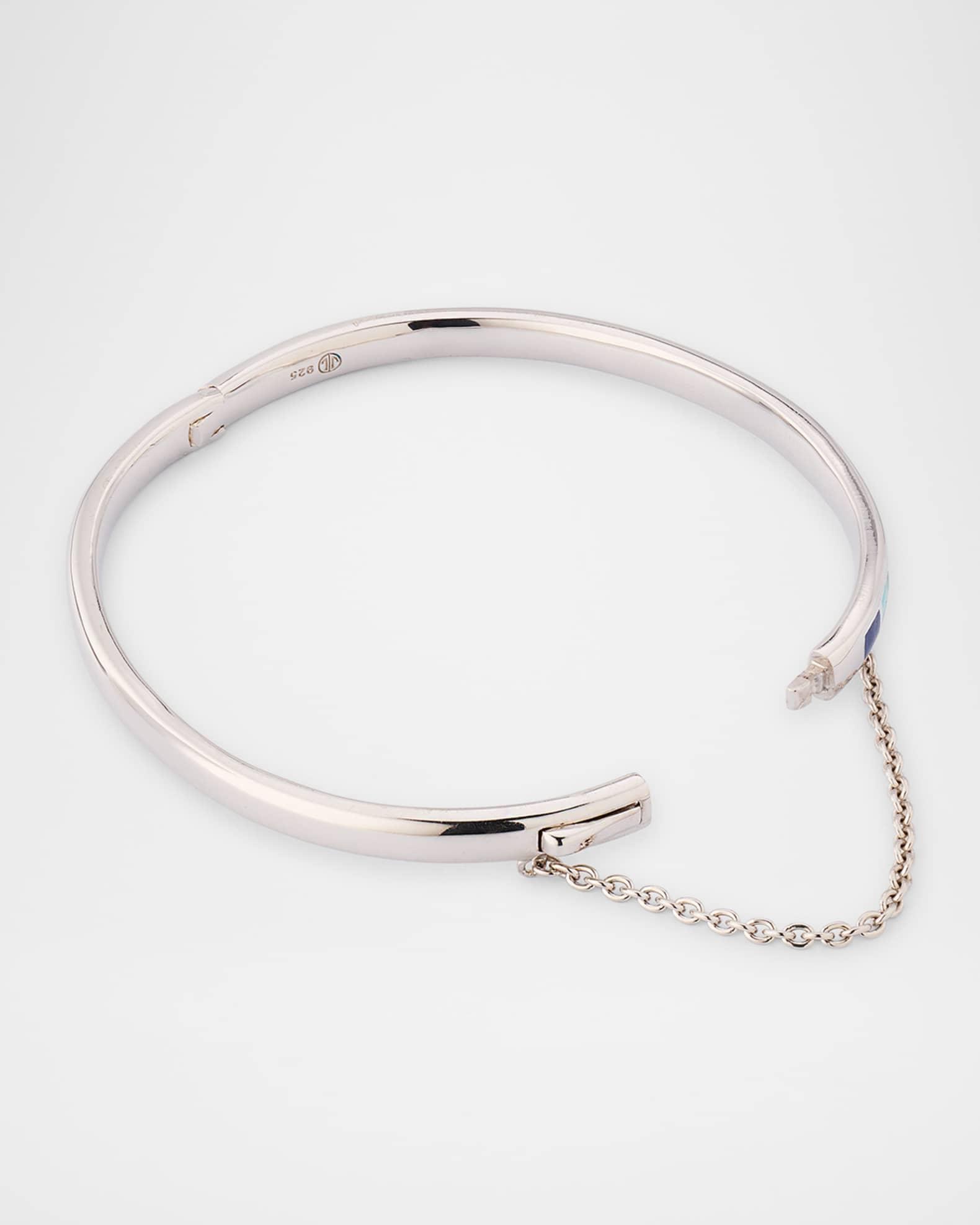 Lapis, Blue MOP and Turquoise Dash Bangle Bracelet in Sterling Silver Product Image