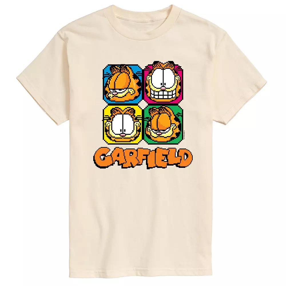 Men's Garfield Pixel Faces Graphic Tee,  Product Image