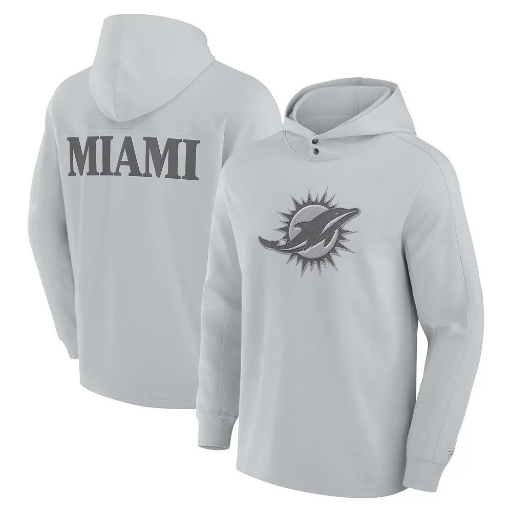 Men's Fanatics Gray Miami Dolphins Elements Blaze Tri-Blend Long Sleeve Hoodie T-Shirt, Size: 4XL, Grey Product Image