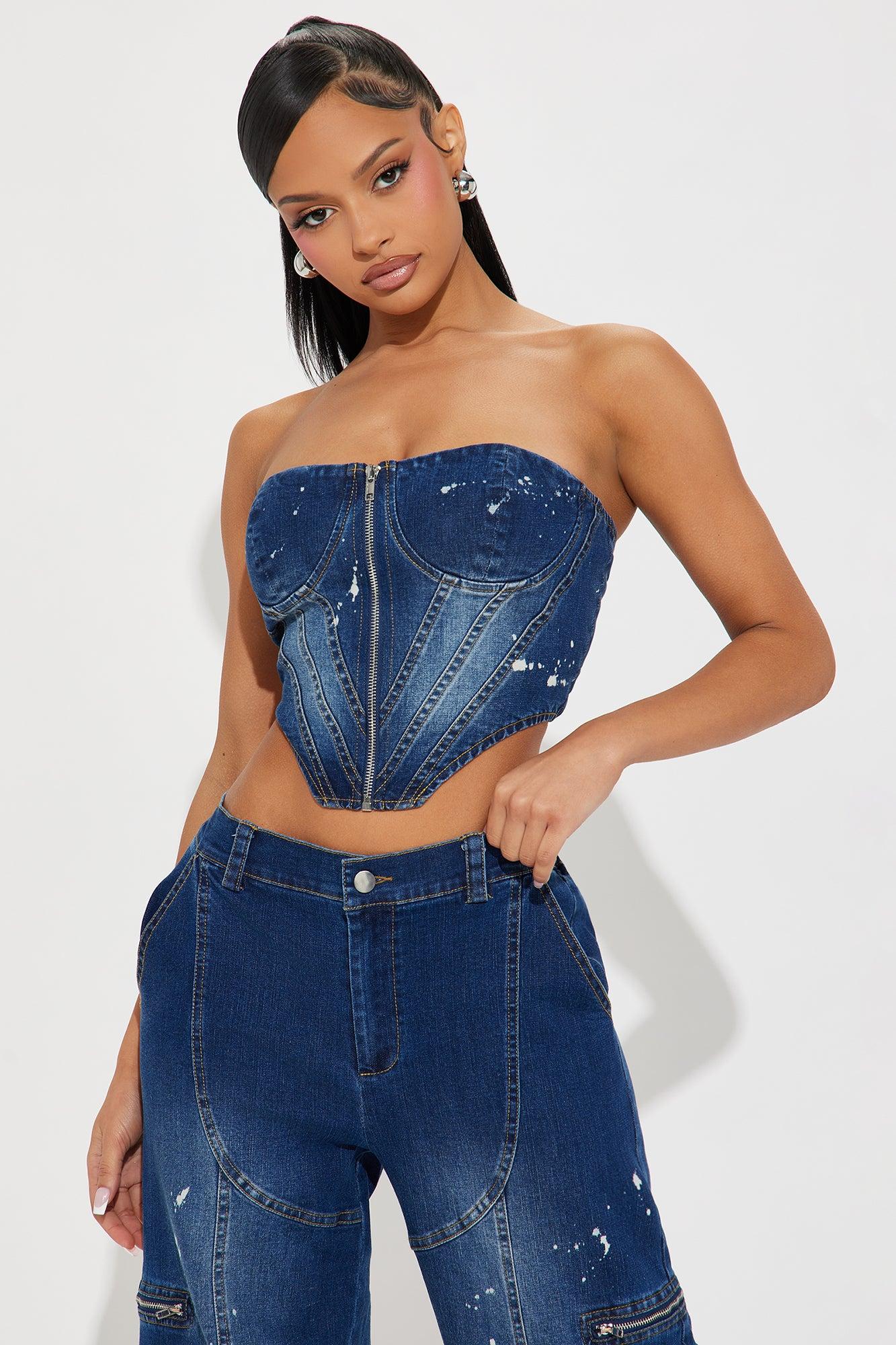 Midnight Pulse Denim Pant Set - Dark Wash Product Image