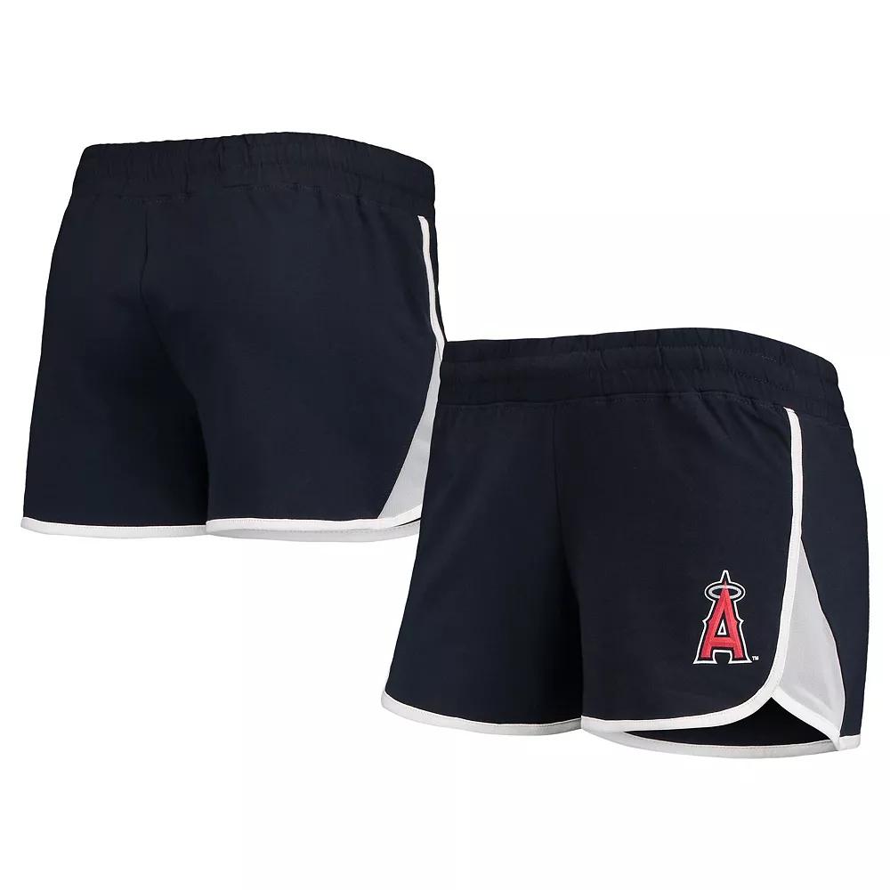 Women's New Era Navy Los Angeles Angels Stretch French Terry Shorts,  Product Image