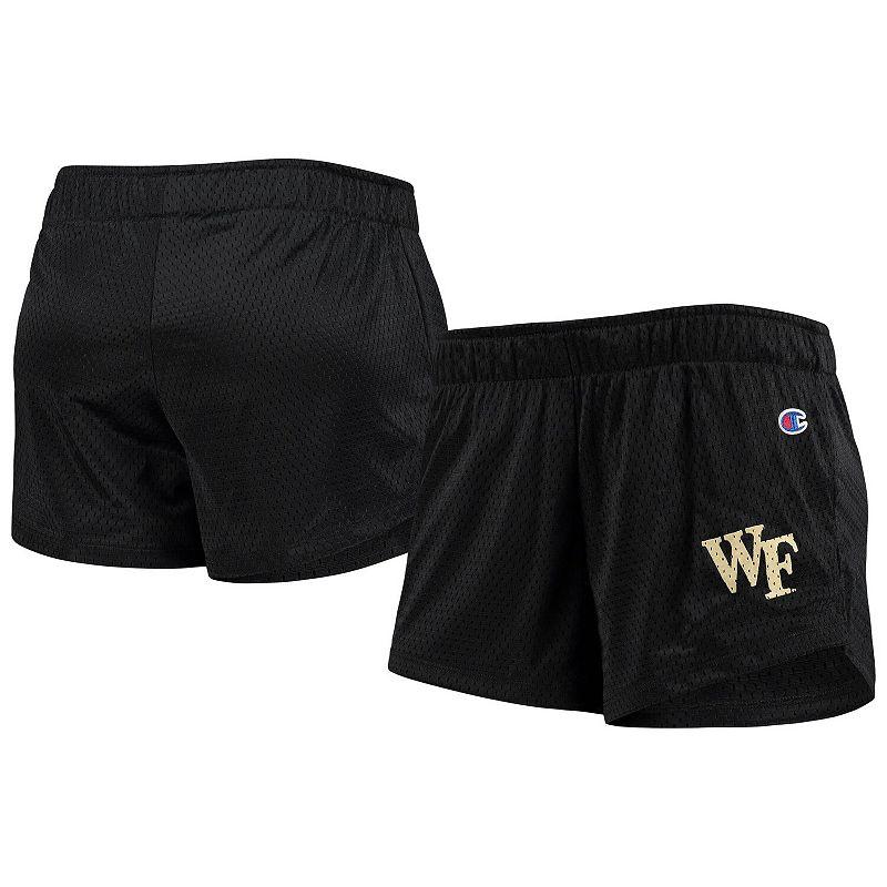 Women's Champion Black Wake Forest Demon Deacons Logo Mesh Shorts, Size: XL, Wfu Black Product Image