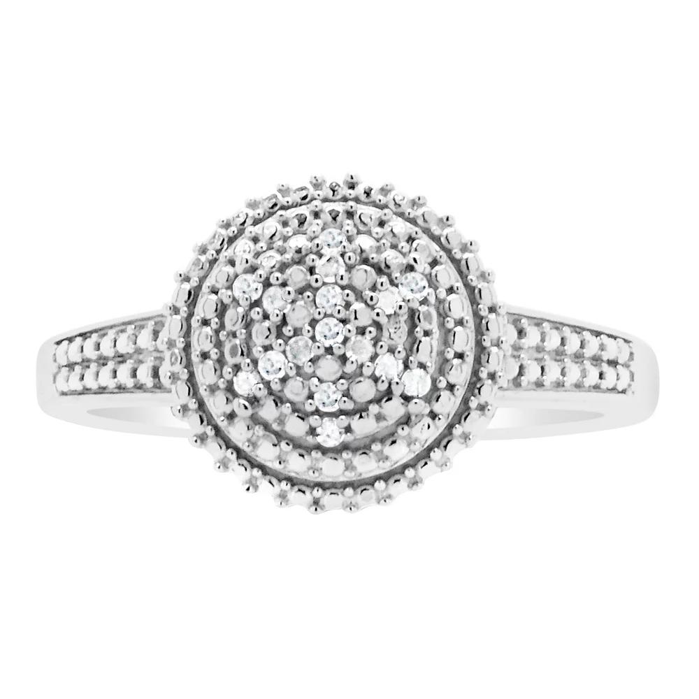 Celebration Gems Sterling Silver 1/10 Carat T.W. Diamond Ring, Women's,  Product Image
