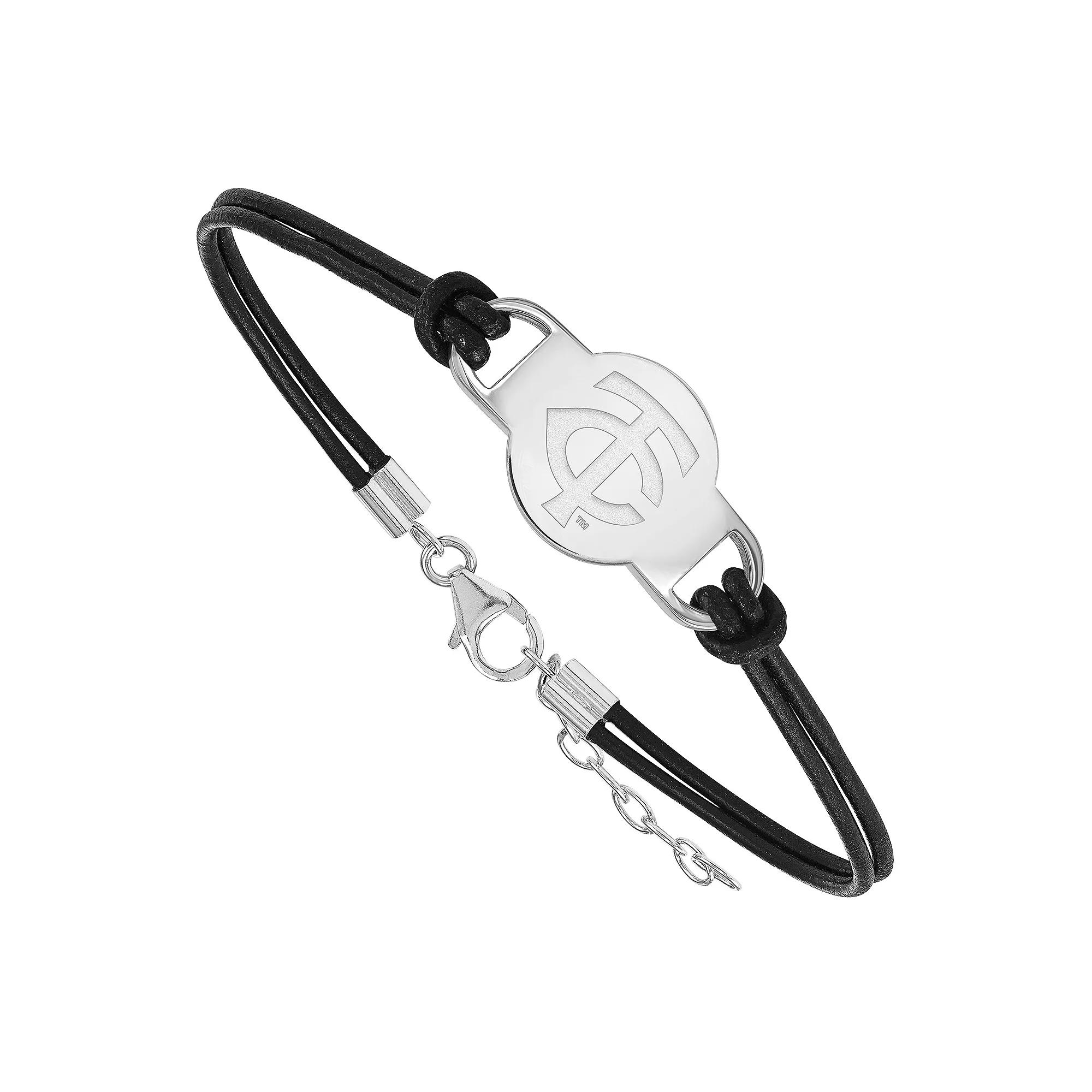 LogoArt Nashville Predators Sterling Silver Leather Bracelet, Women's,  Product Image