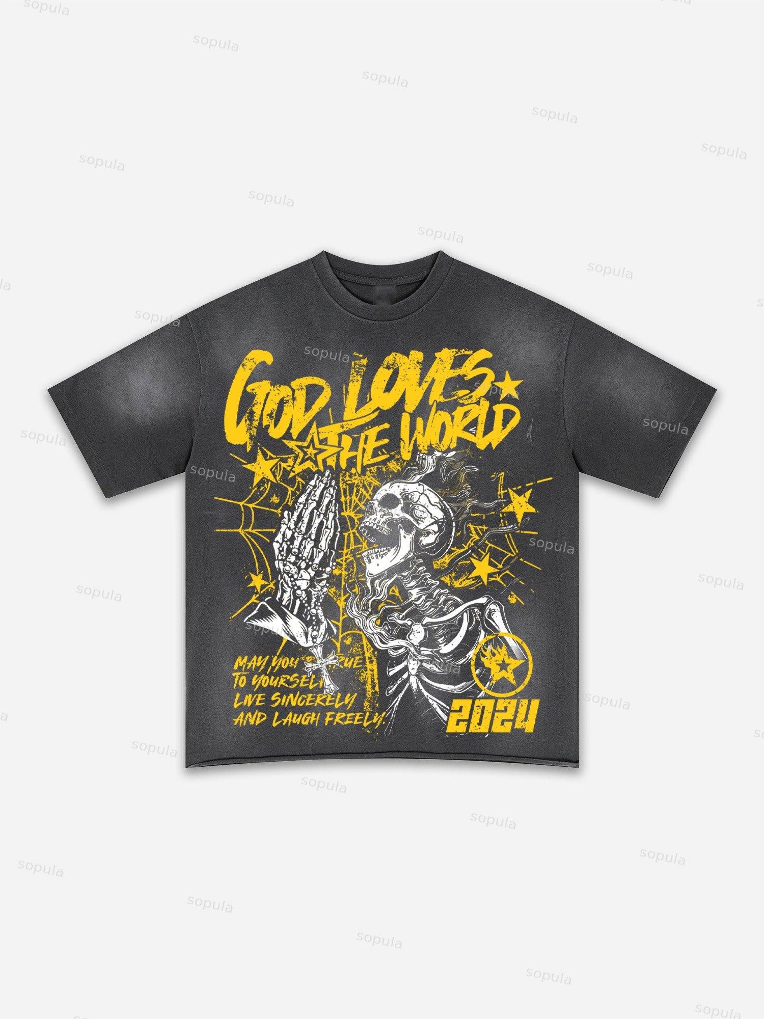 Child Of God Print Washed T-shirt Product Image