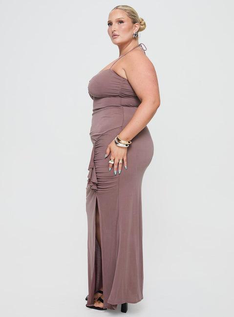 Destinations Maxi Dress Mauve Curve Product Image