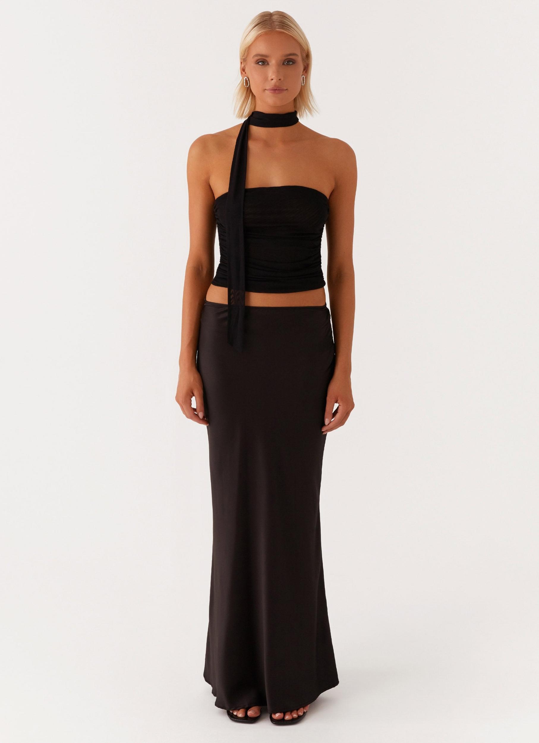 Hot Like Me Scarf Top - Black Product Image