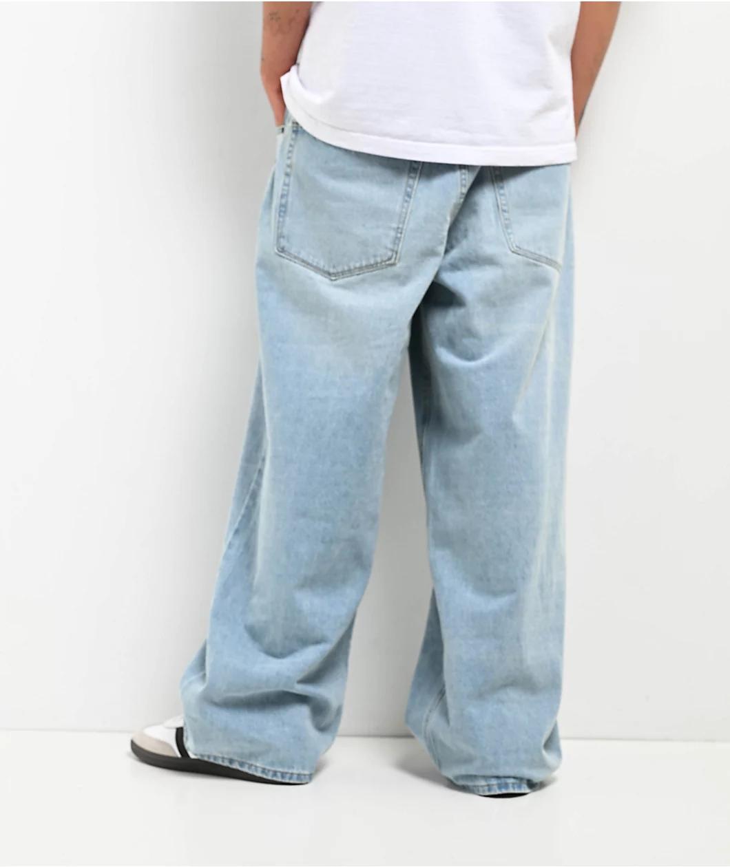 Empyre Ultra Wide Fit Colby Light Blue Wash Denim Skate Jeans Product Image