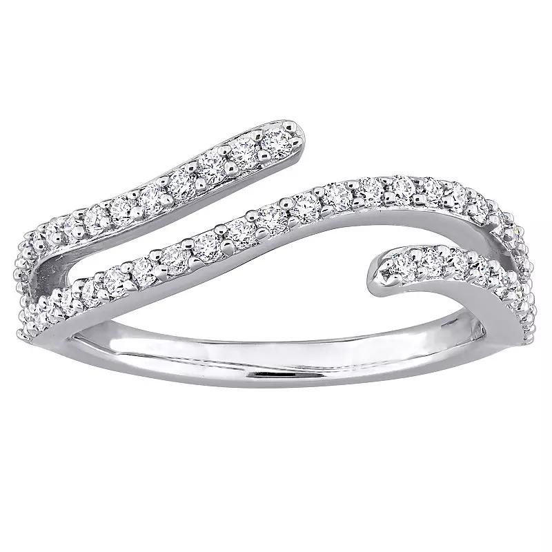 Stella Grace Sterling Silver 1/2 Carat T.W Created Moissanite Curved Ring, Women's,  Product Image