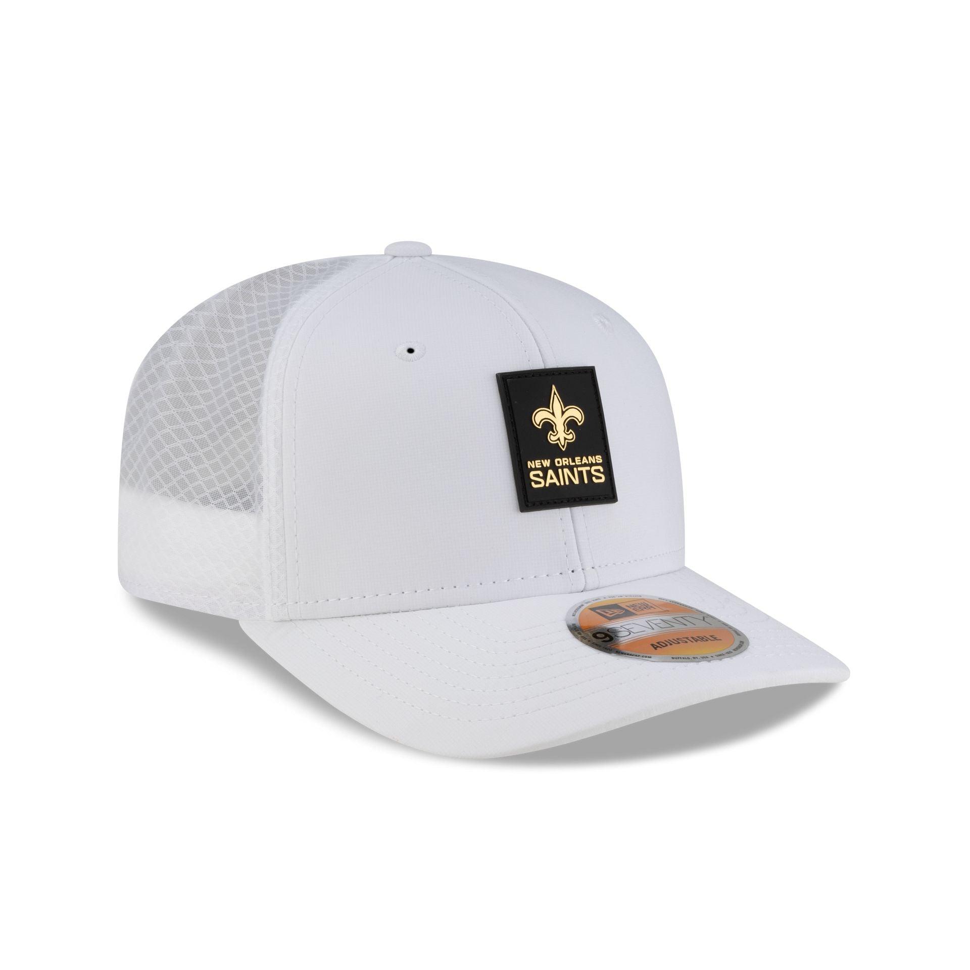 New Orleans Saints 2025 Sideline Hot Weather White 9SEVENTY Trucker Hat Male Product Image