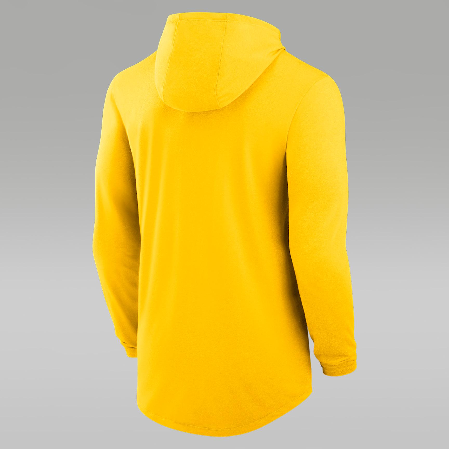 Mens Michigan Campus Arch Jordan Brand Dri-FIT College Long-Sleeve Hooded T-Shirt | 0JNB78HMWN-SSR Product Image