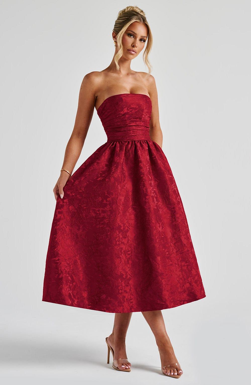 Saoirse Midi Dress - Red Product Image