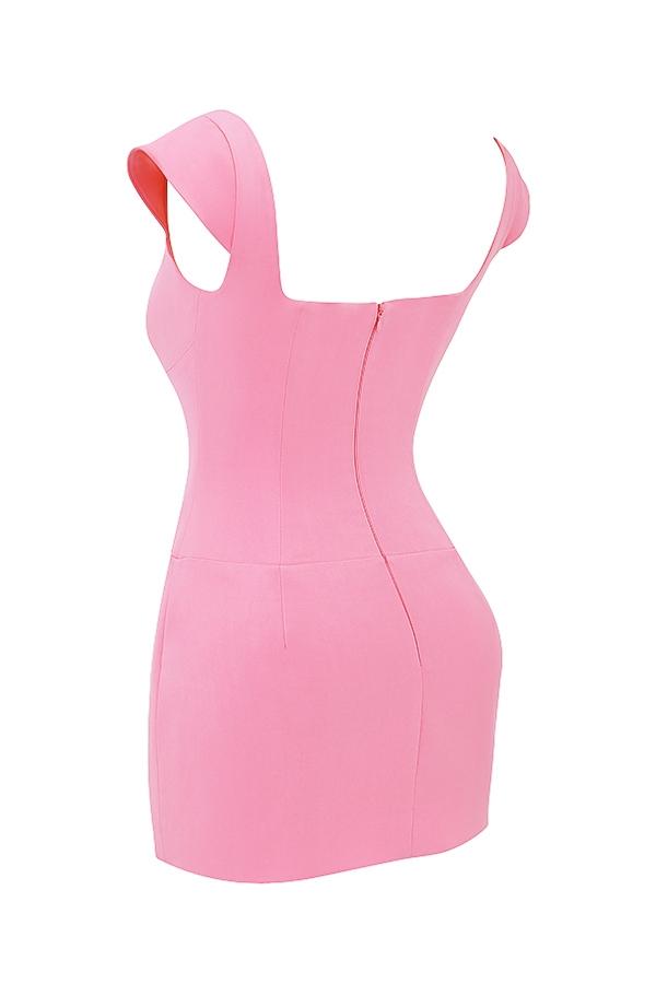 Leonida  french pink corset mini dress Product Image