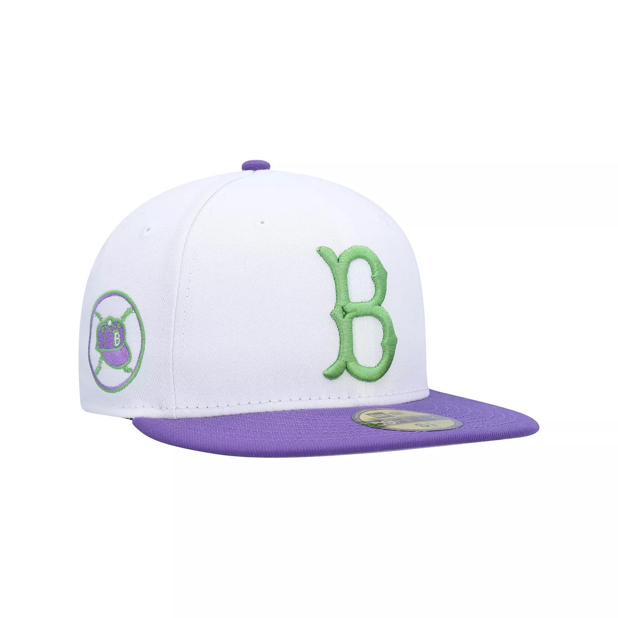 Men's New Era White Brooklyn Dodgers Side Patch 59FIFTY Fitted Hat,  Product Image