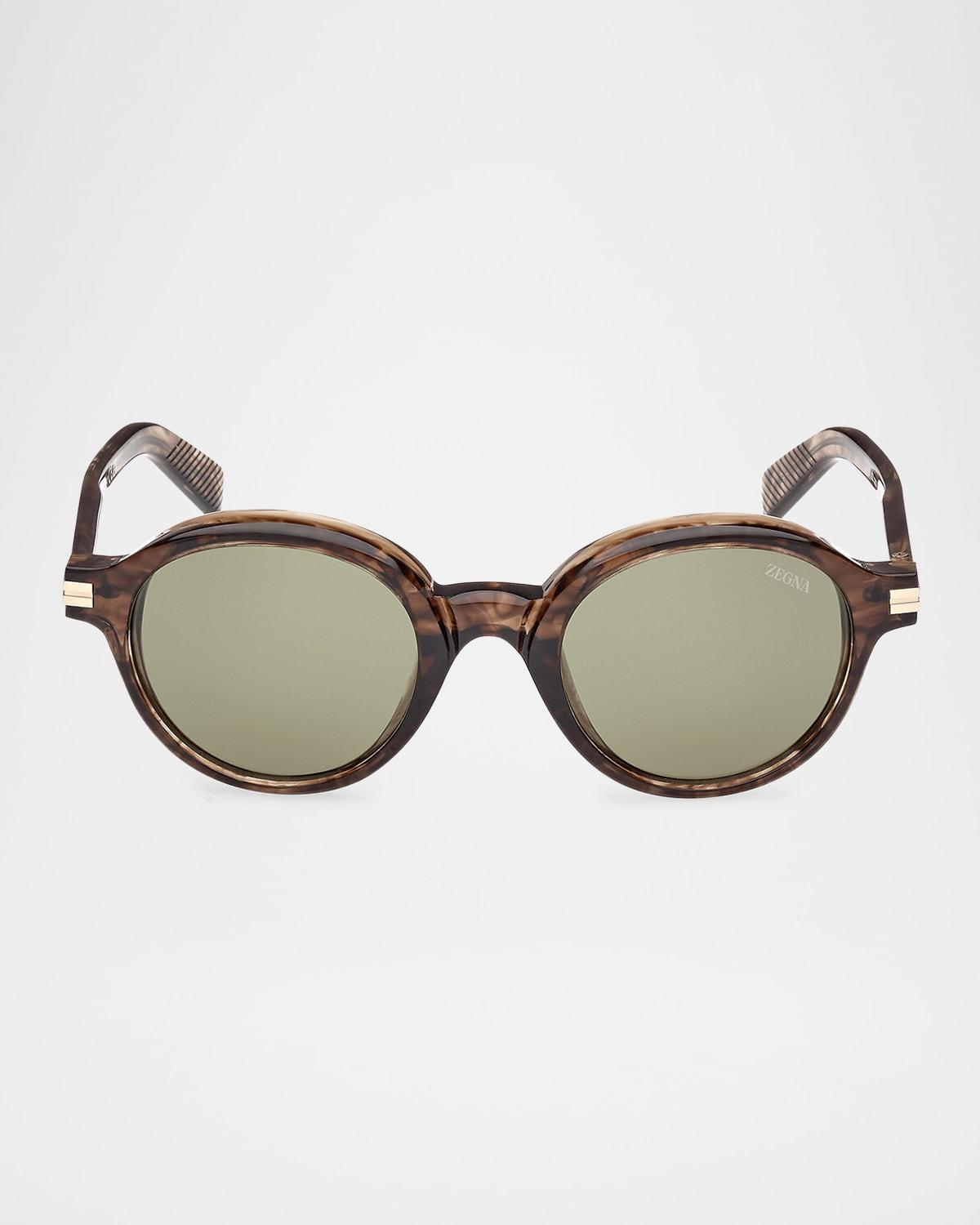 Mens Round Acetate Sunglasses Product Image