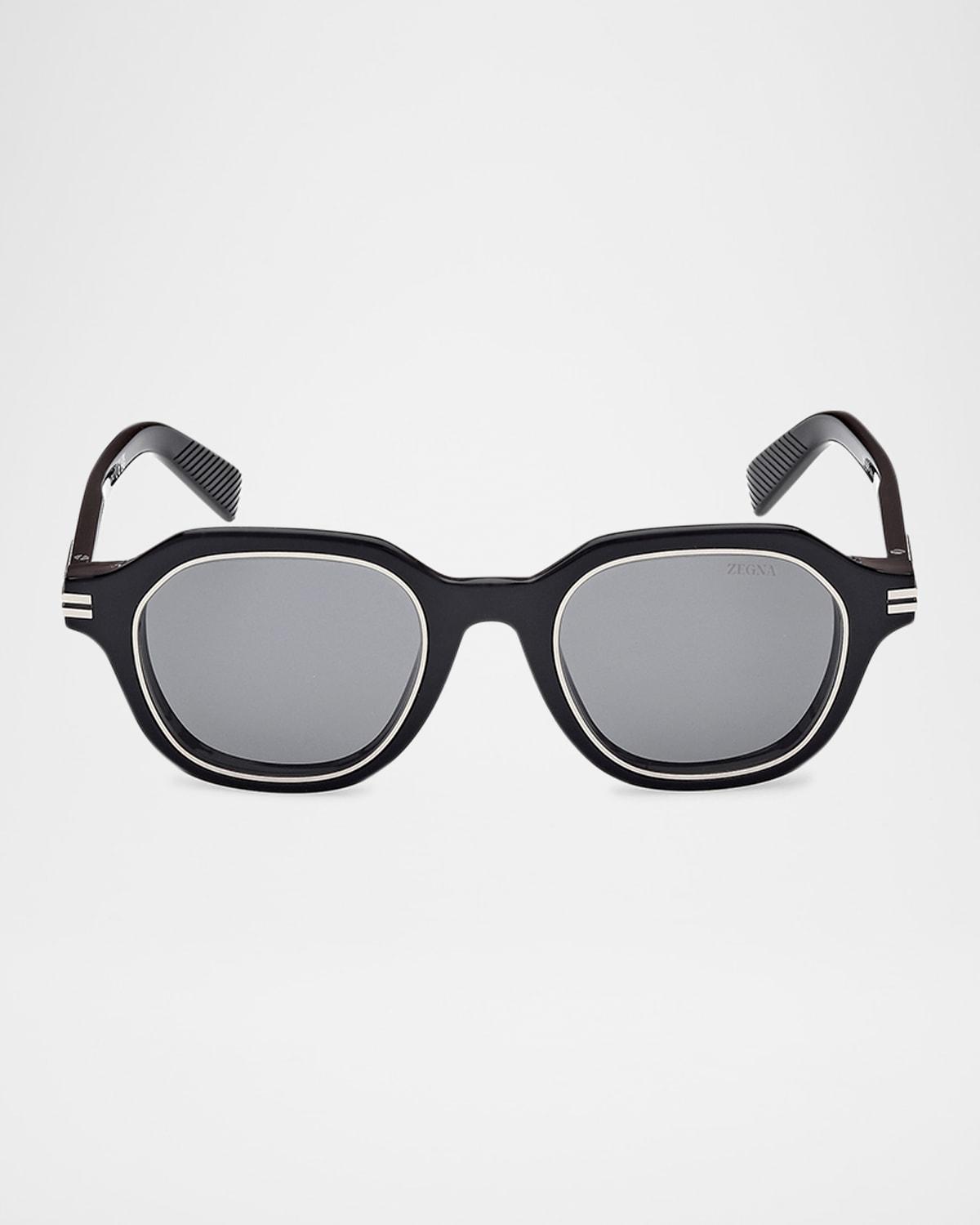 Mens EZ0250M Acetate Square Sunglasses Product Image