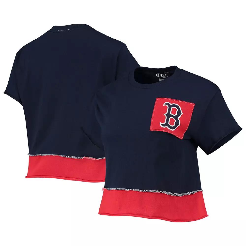 Womens Refried Apparel Boston Red Sox Cropped T-Shirt Blue Product Image
