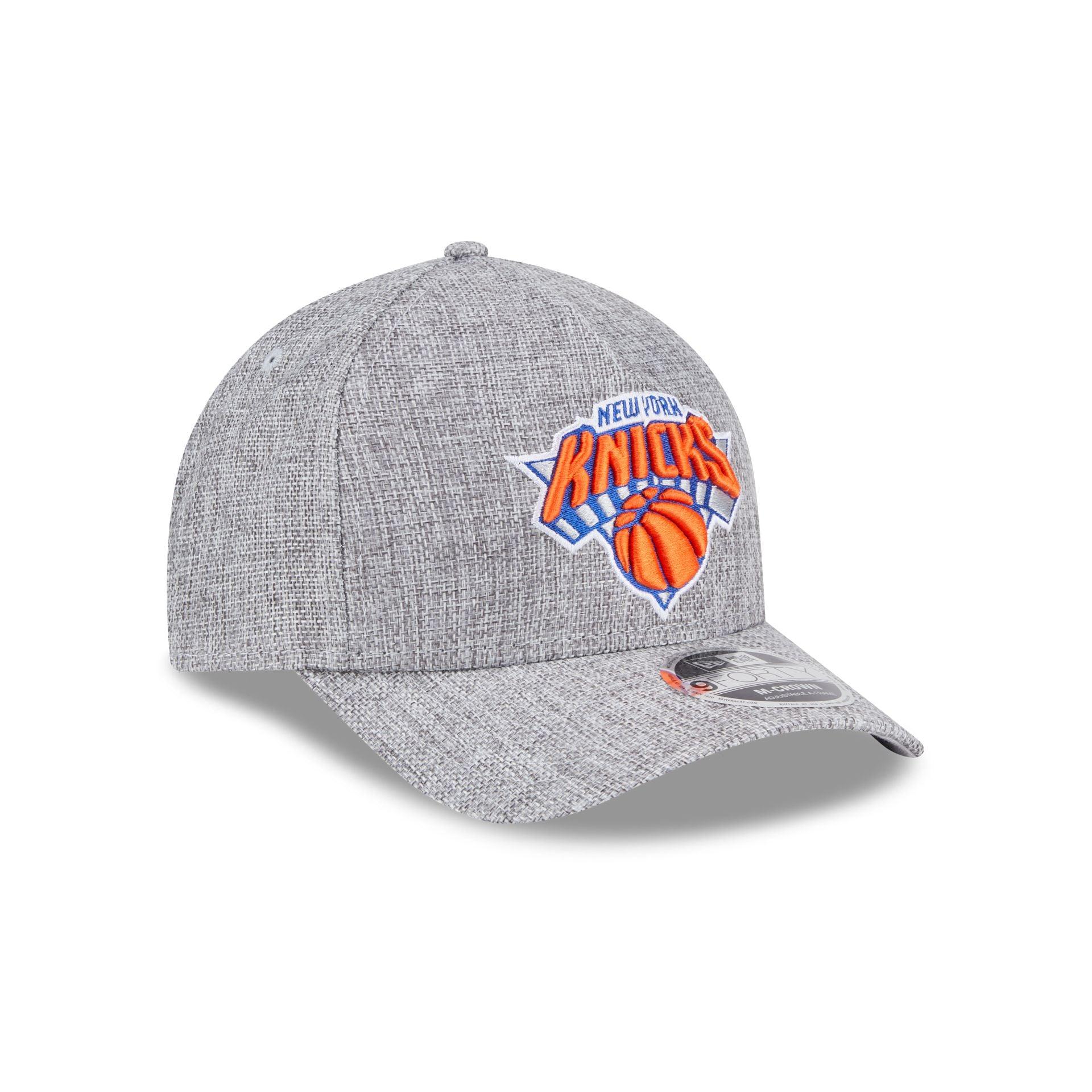 New York Knicks Cotton Weave Gray 9FORTY M-Crown A-Frame Snapback Hat Male Product Image