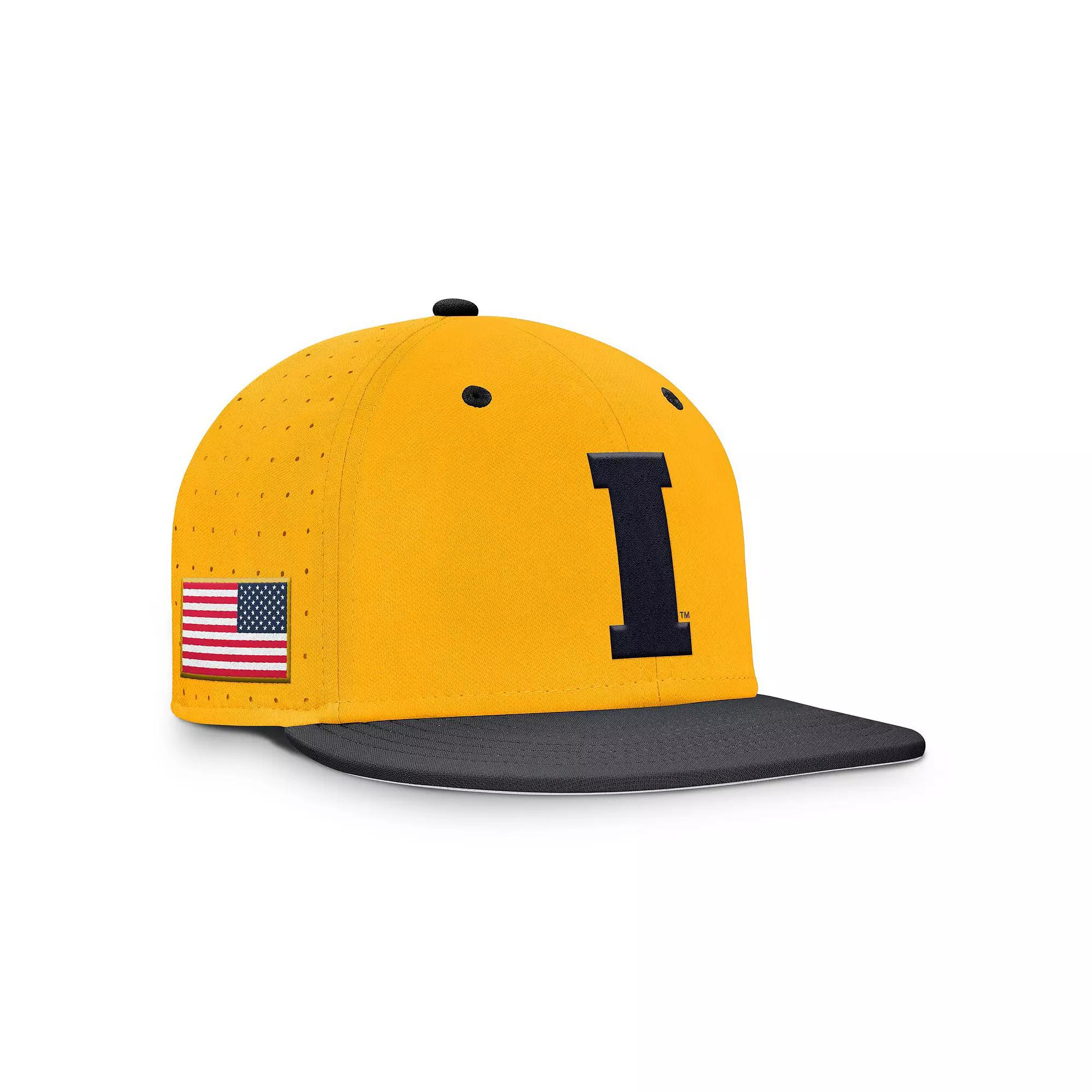 Men's Nike Gold Iowa Hawkeyes On-Field Dugout True Performance Fitted Hat,  Product Image