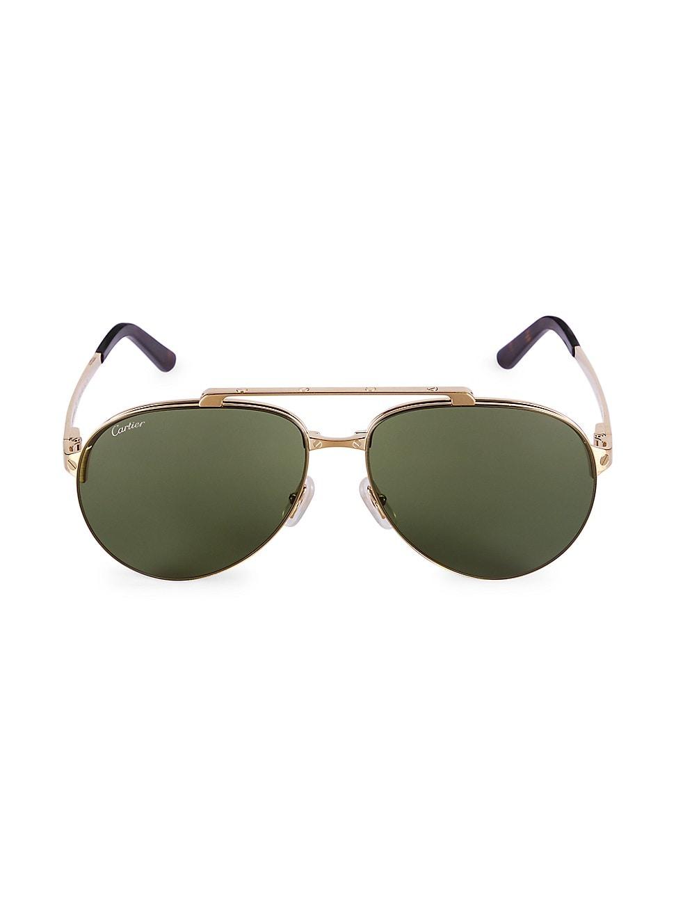 Mens Santos Evolution 24K Gold-Plated 61MM Pilot Sunglasses Product Image