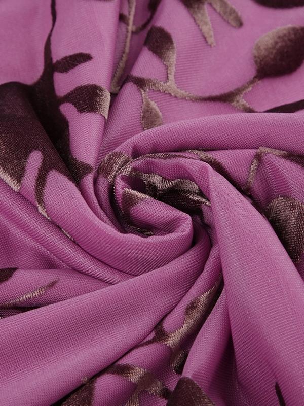 Large Backless Printed Long Sleeves Mini Dress Product Image