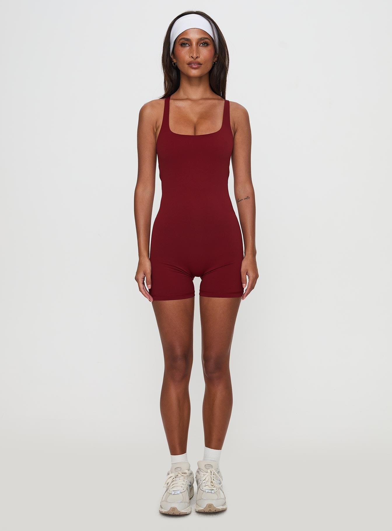 Run The Play Active Romper Red Product Image