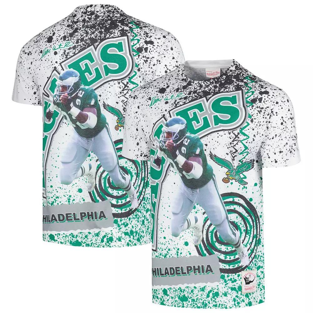 Men's Mitchell & Ness Reggie White White Philadelphia Eagles Retired Player Name & Number Burst T-Shirt, Size: Small Product Image