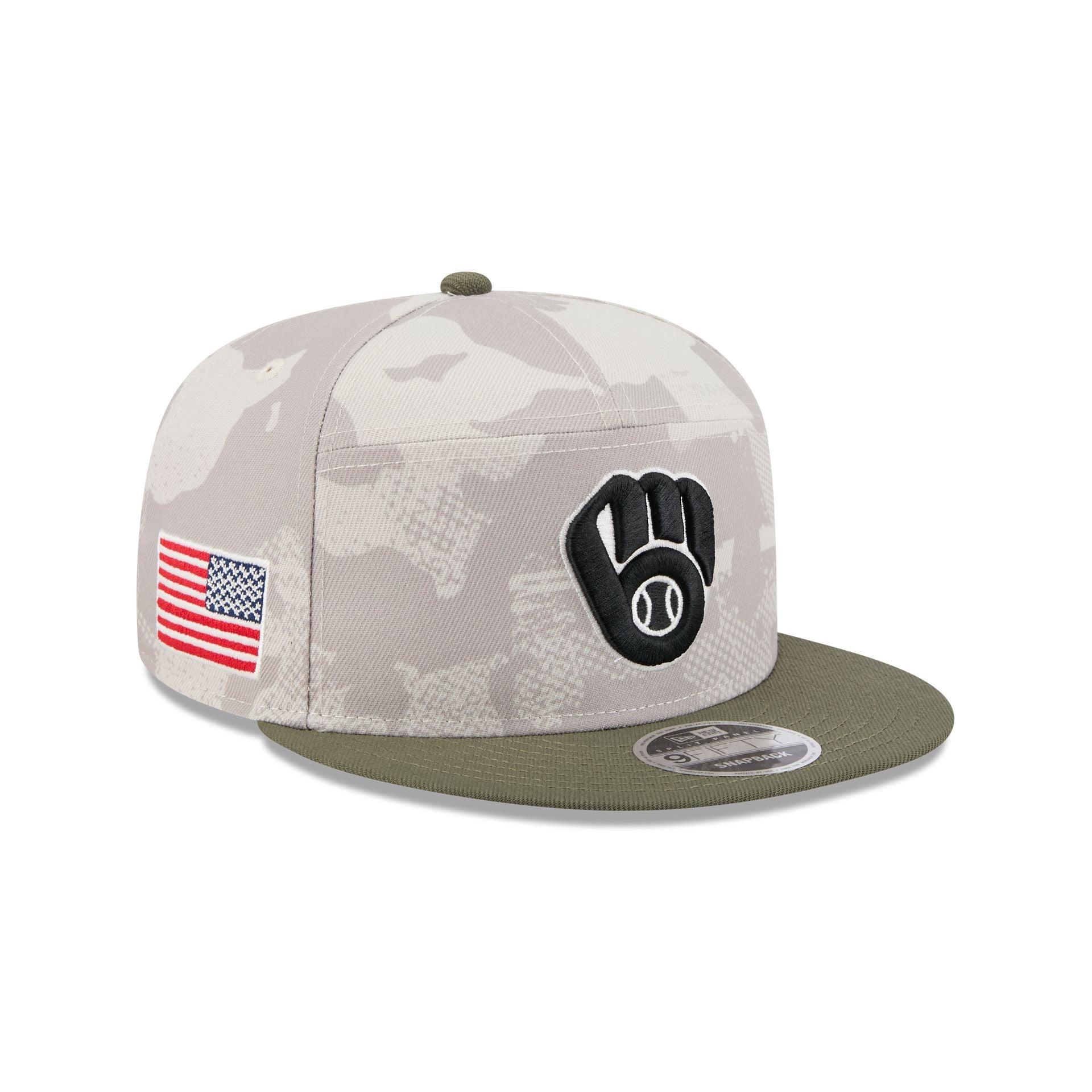 Milwaukee Brewers Armed Forces Day 2025 Split Panel 9FIFTY Snapback Hat Male Product Image