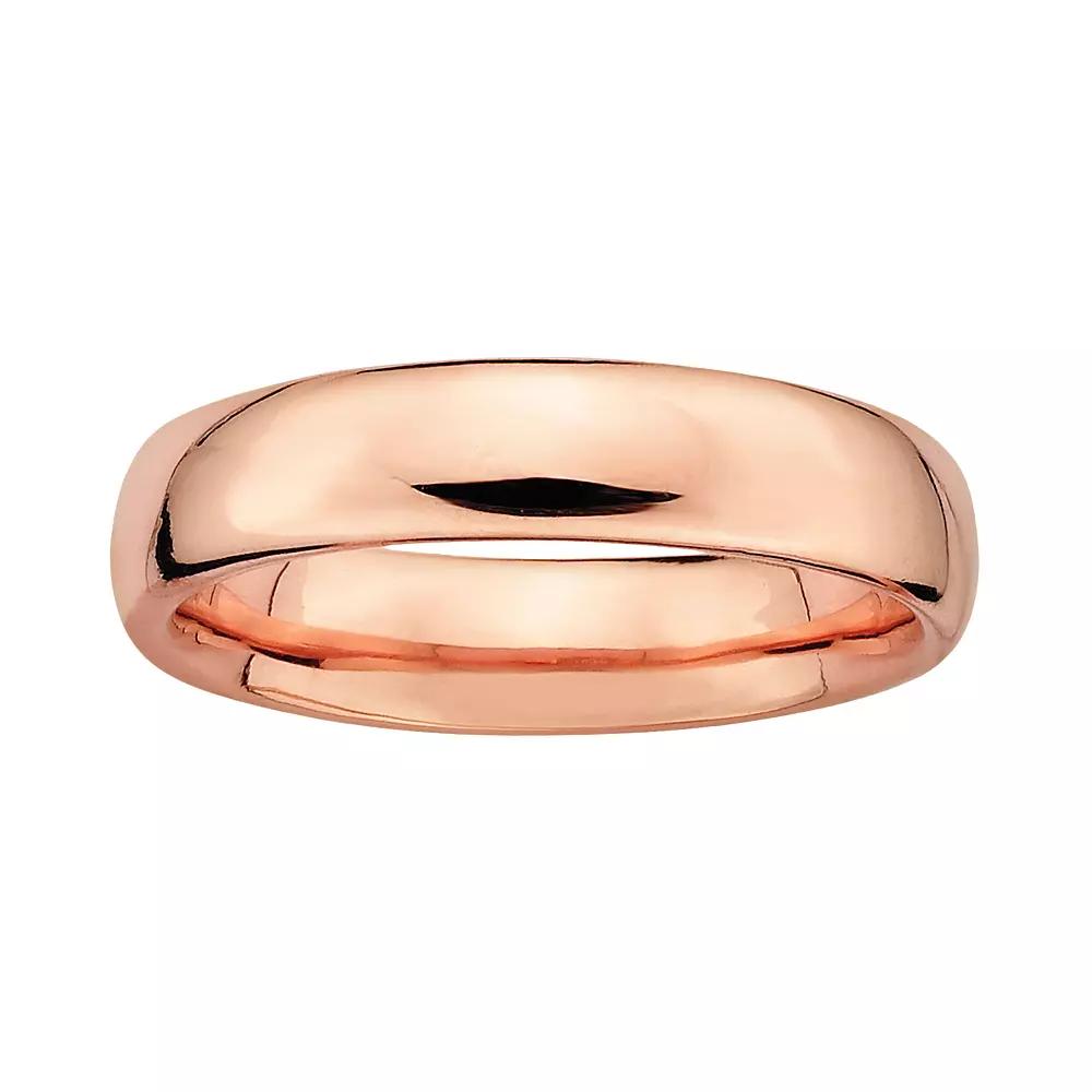 Stacks & Stones 18k Rose Gold Over Silver Stack Ring, Women's, Size: 7, Pink Product Image